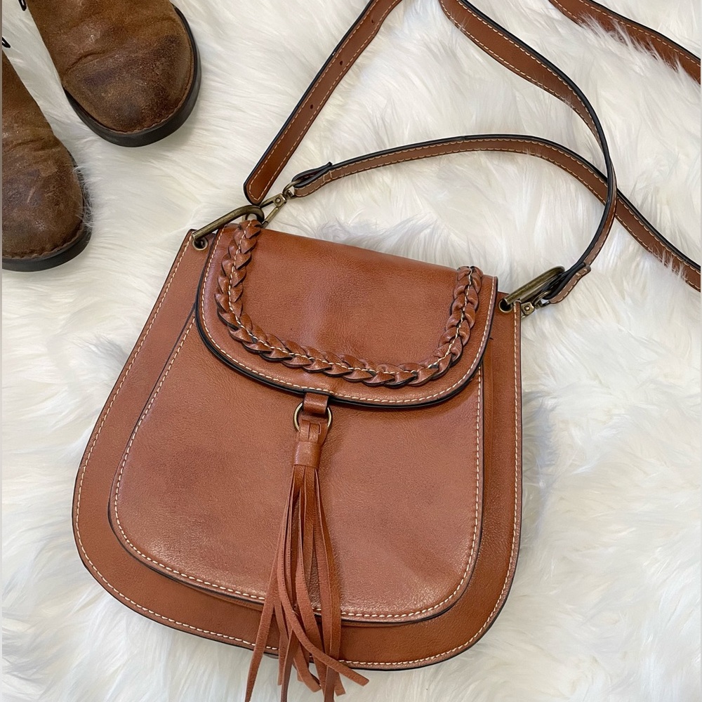 Western Faux Leather Crossbody Bag